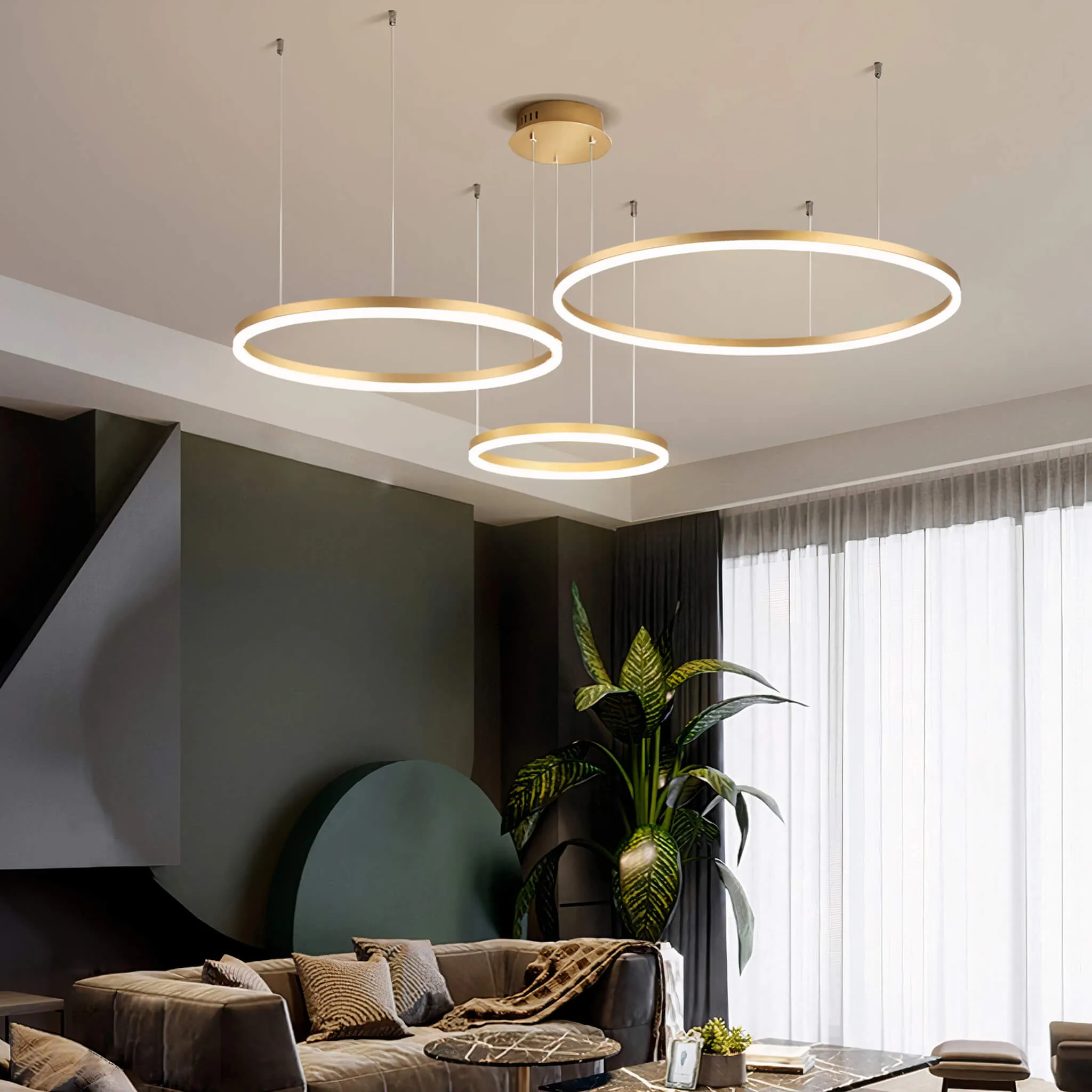 Nordic Rings Ceiling Light  • Gold