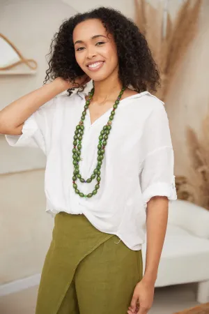 Olive Bead Necklace