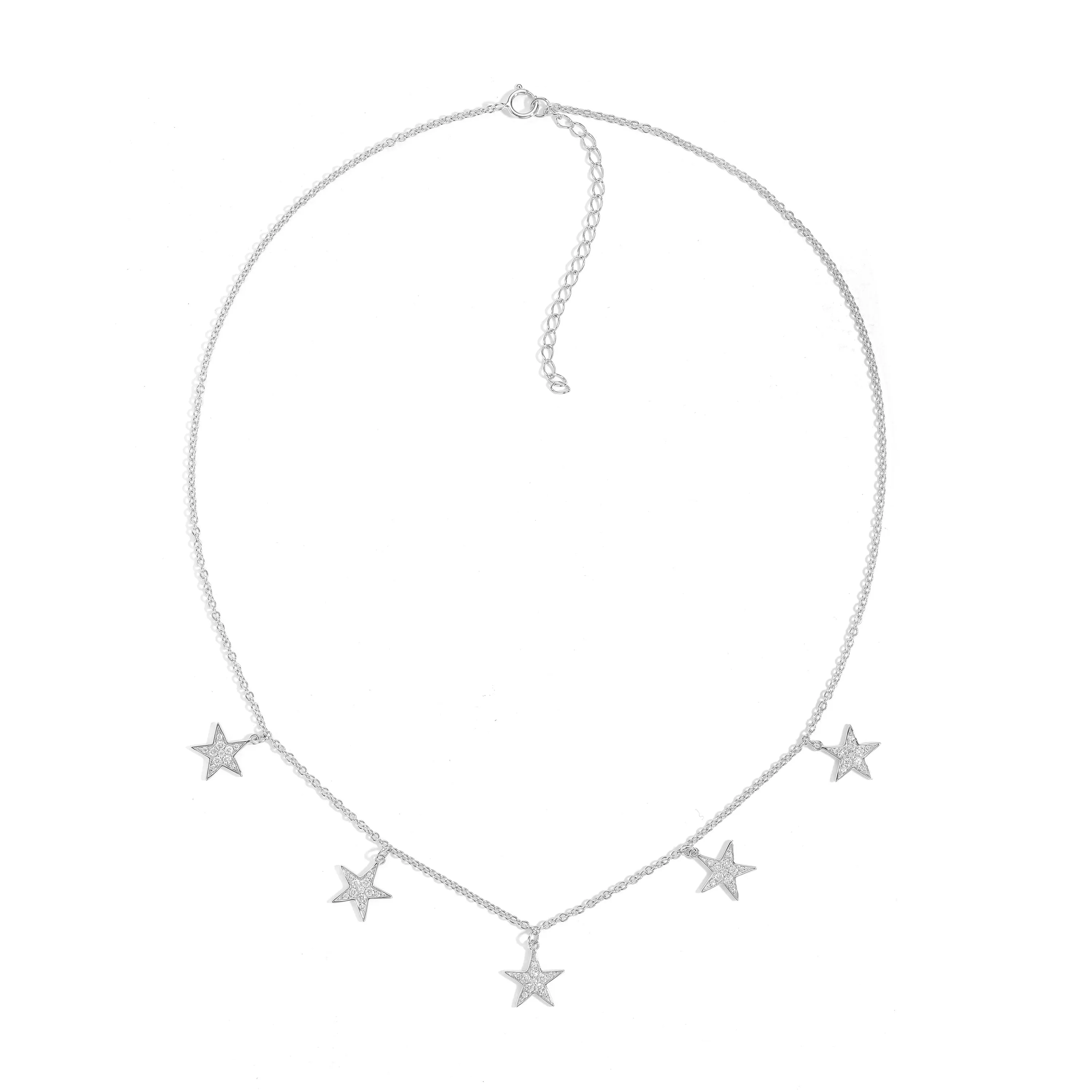 Orchid Gems Twinkle Stars Diamond Necklace