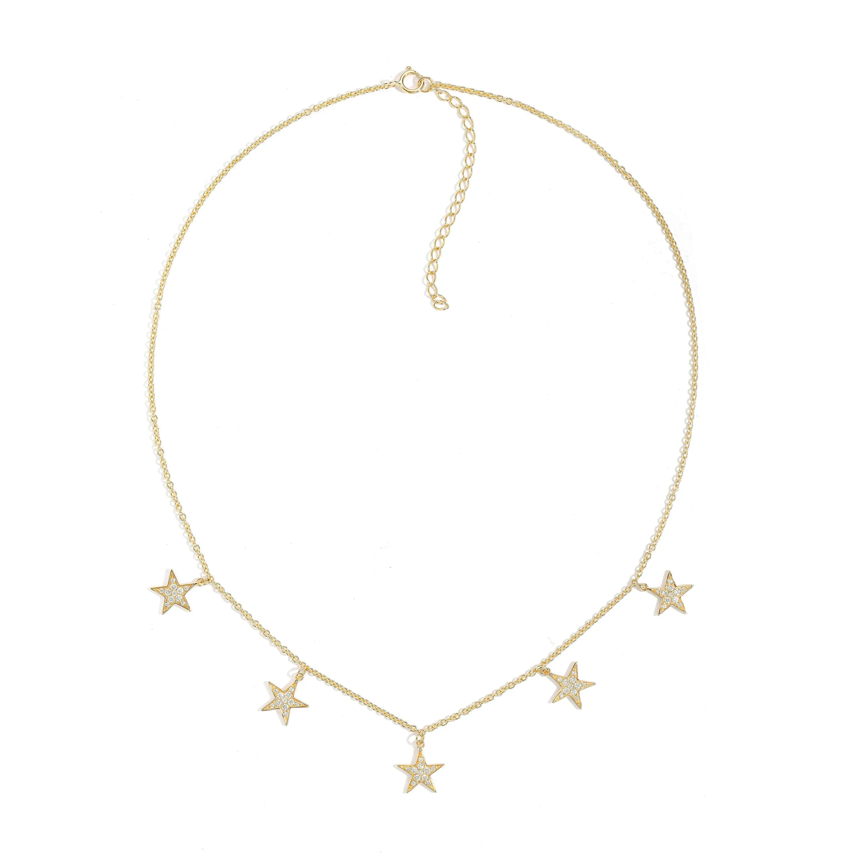 Orchid Gems Twinkle Stars Diamond Necklace