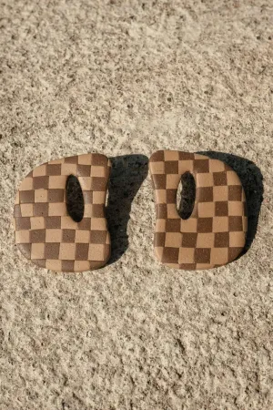 Over Medium – Retro Abstract Checkered Earrings