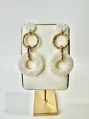 Pía - White Resin Hoop Earrings