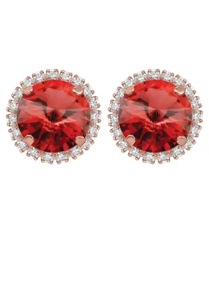 Padparadscha Rivoli Studs with Strass