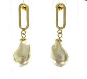 Paperclip Pearl Earrings