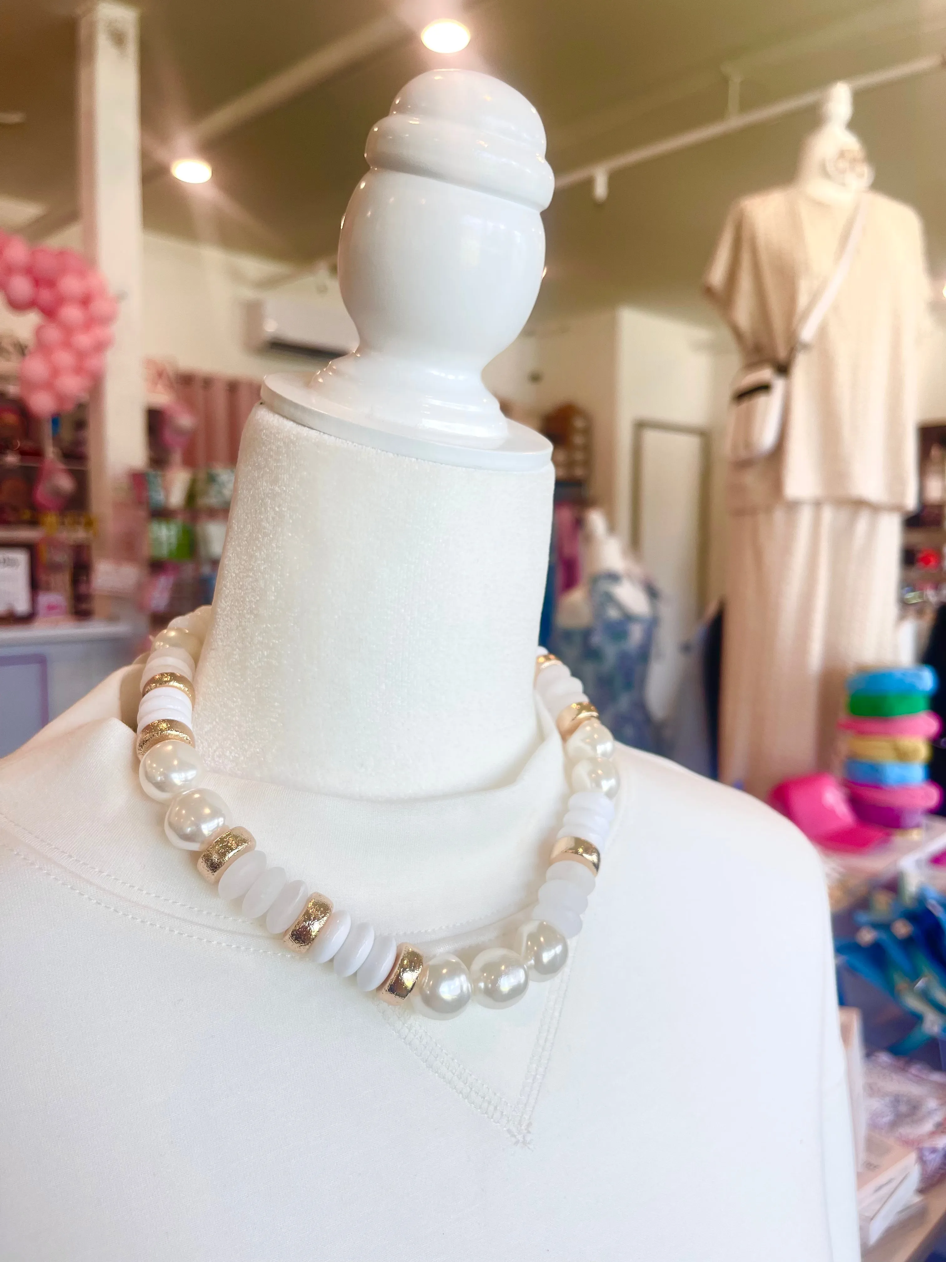 Pearl and Beaded Statement Necklace