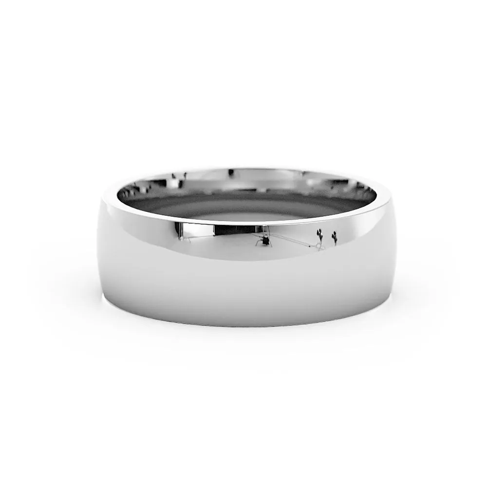 Platinum High Polish Heavy Domed 7mm Wedding Band