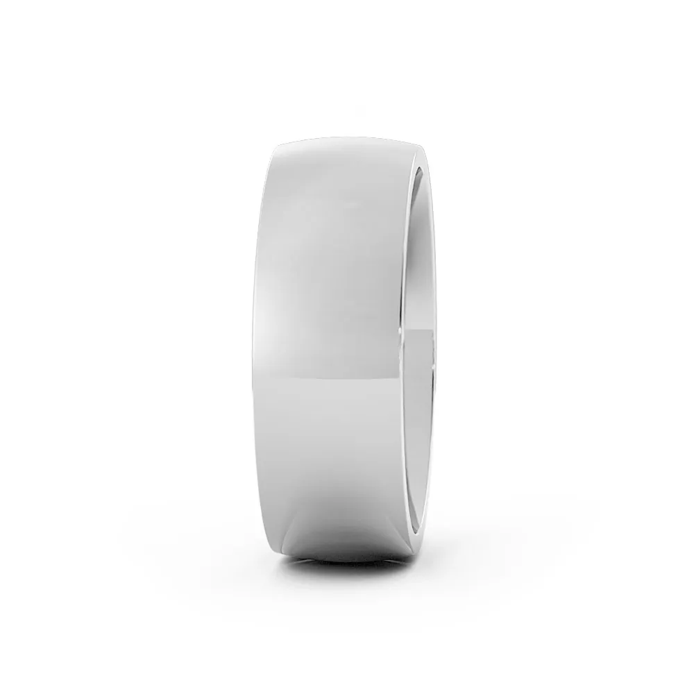 Platinum High Polish Heavy Domed 7mm Wedding Band