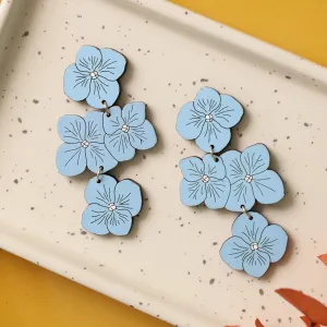 Powder Blue Hydrangea Statement Earrings by LE CHIC MIAMI