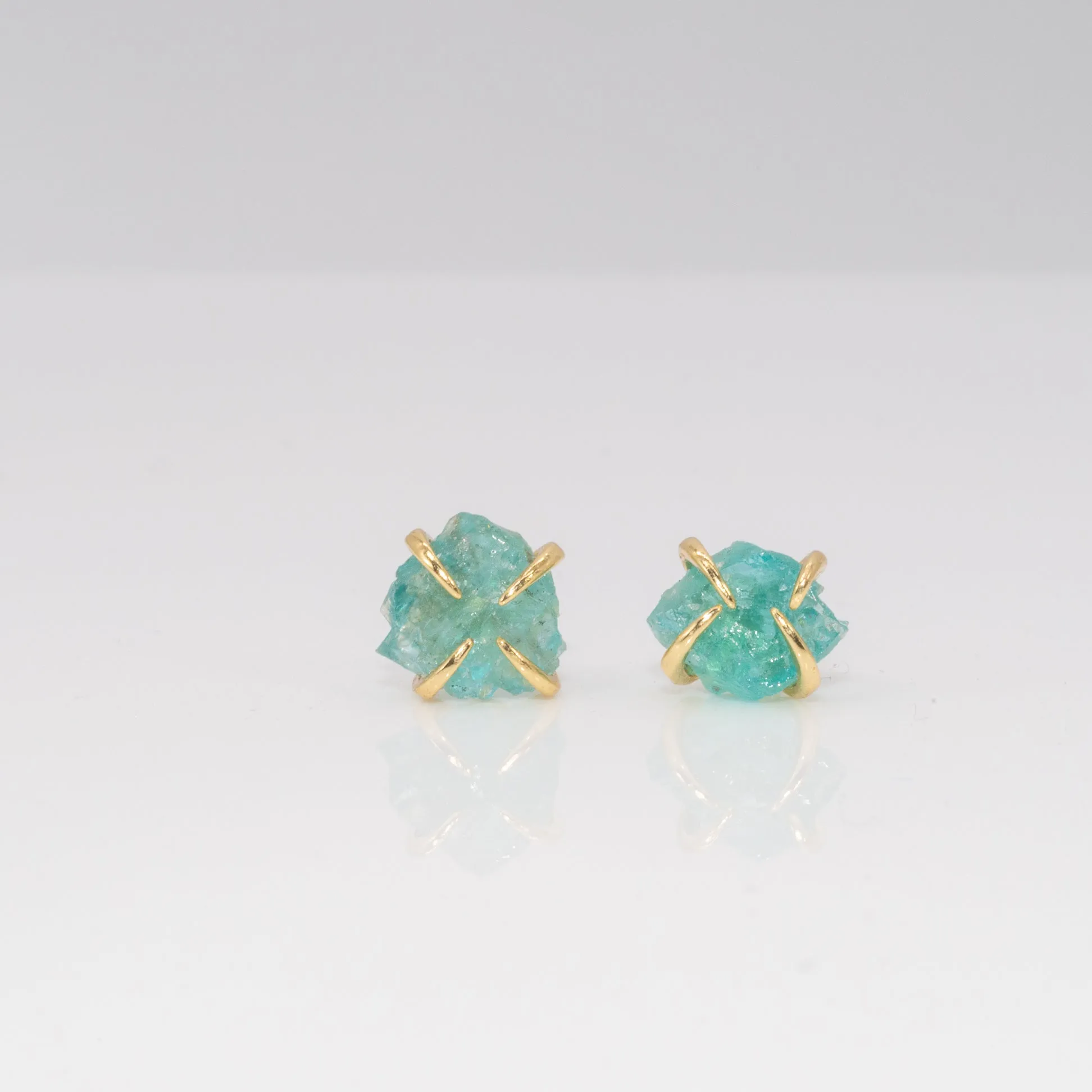 Prong Raw Crystal Studs