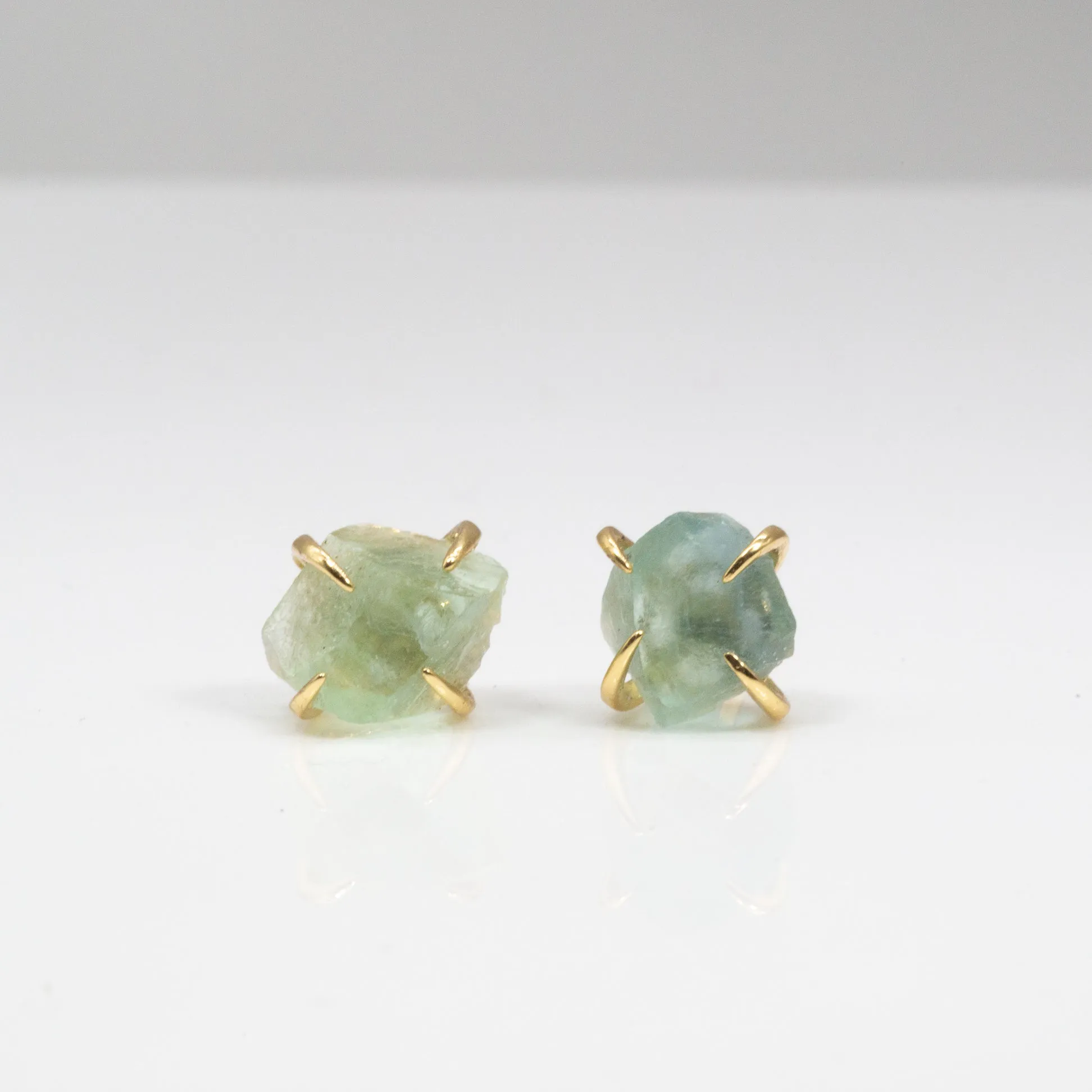 Prong Raw Crystal Studs