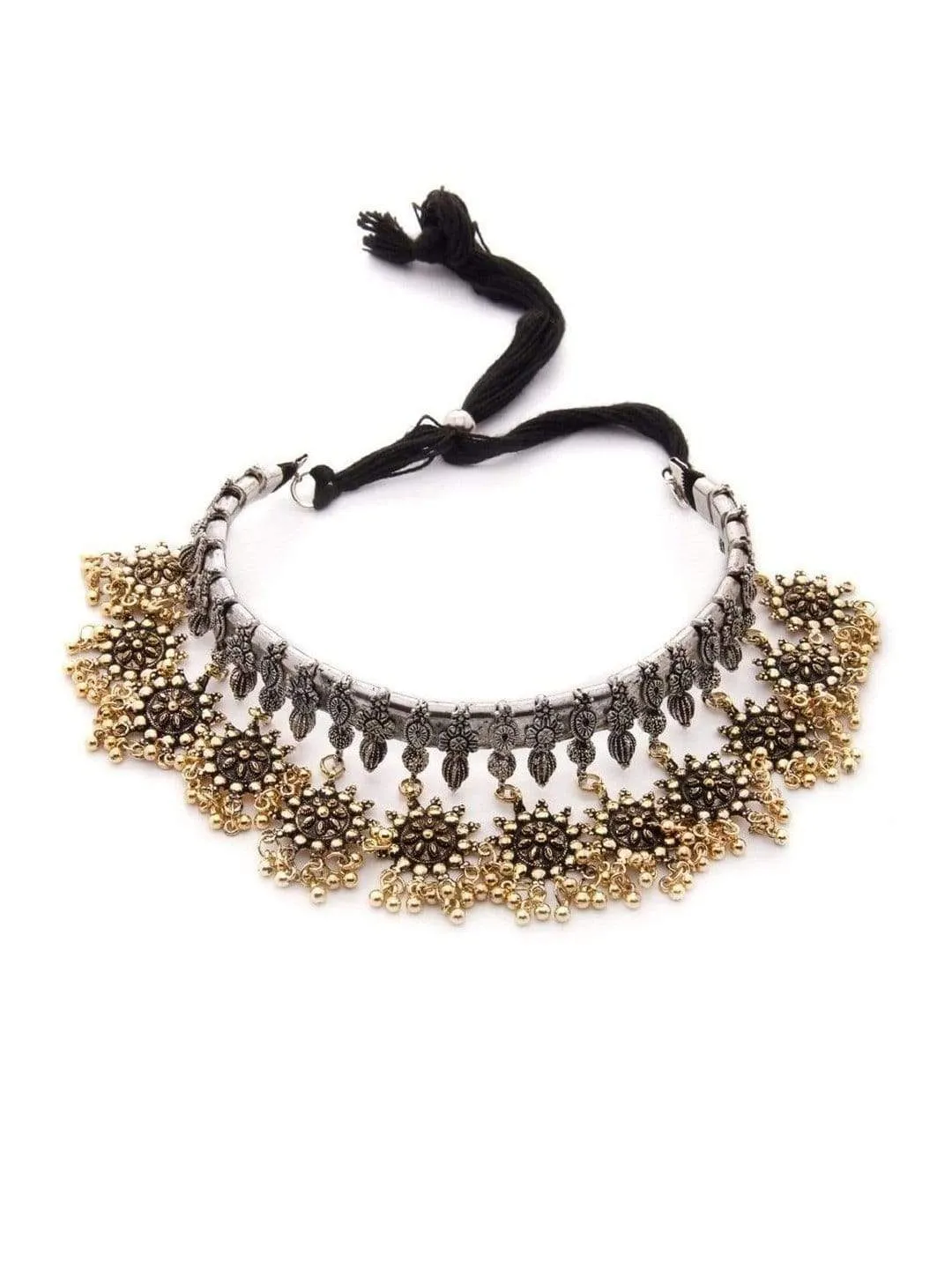 Rubans Oxidised Dual Toned Boho Necklace