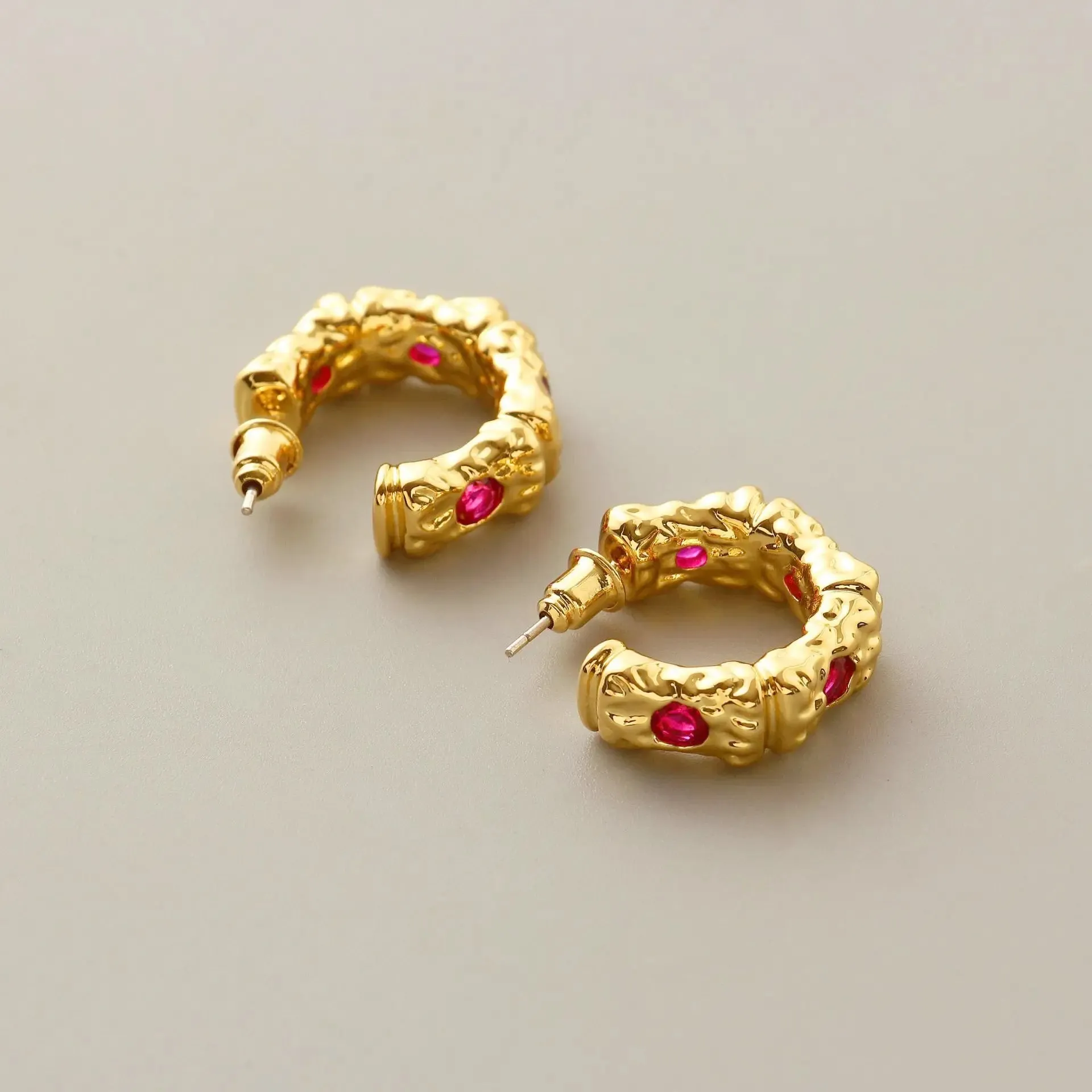 Ruby Gold Earrings