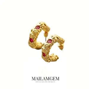 Ruby Gold Earrings