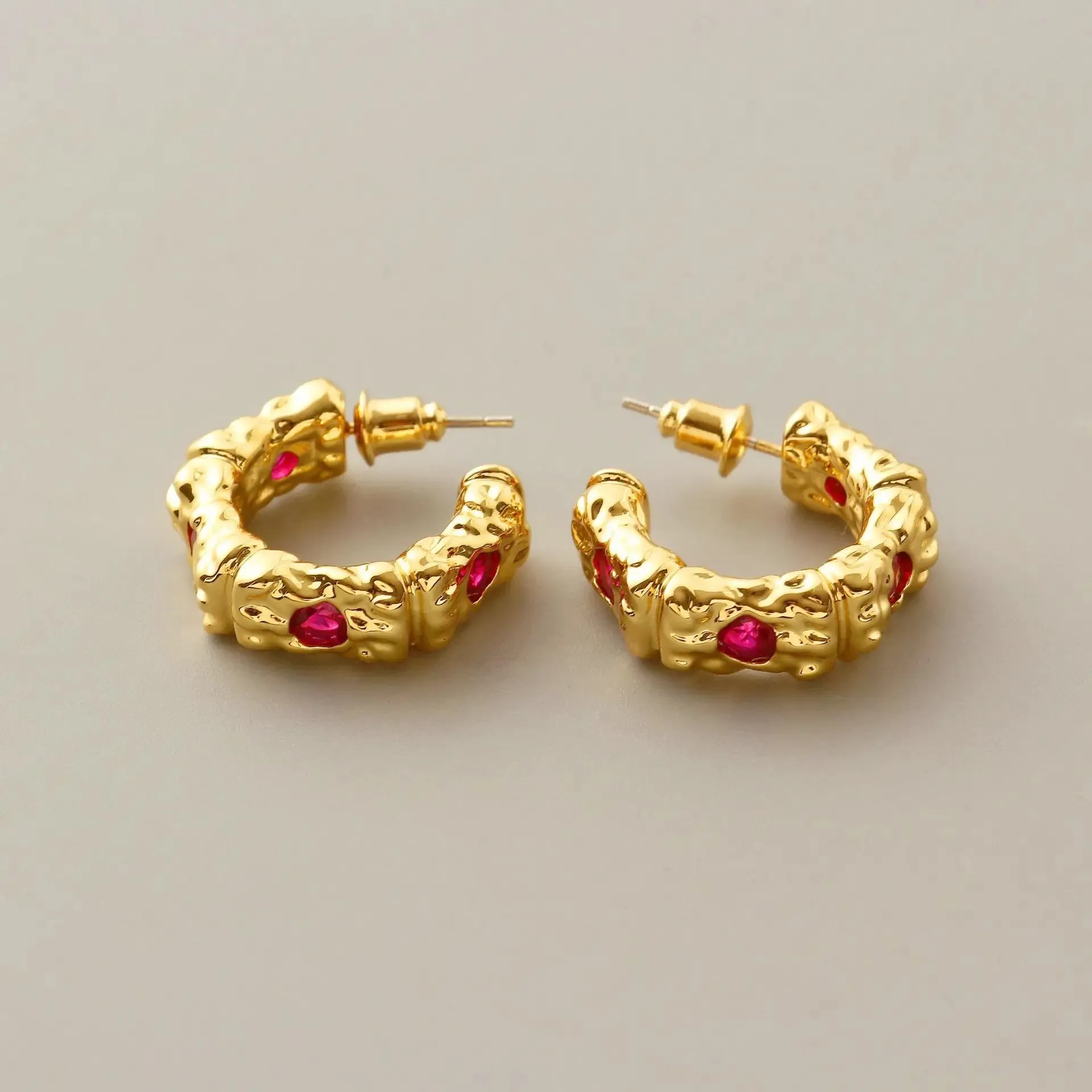 Ruby Gold Earrings