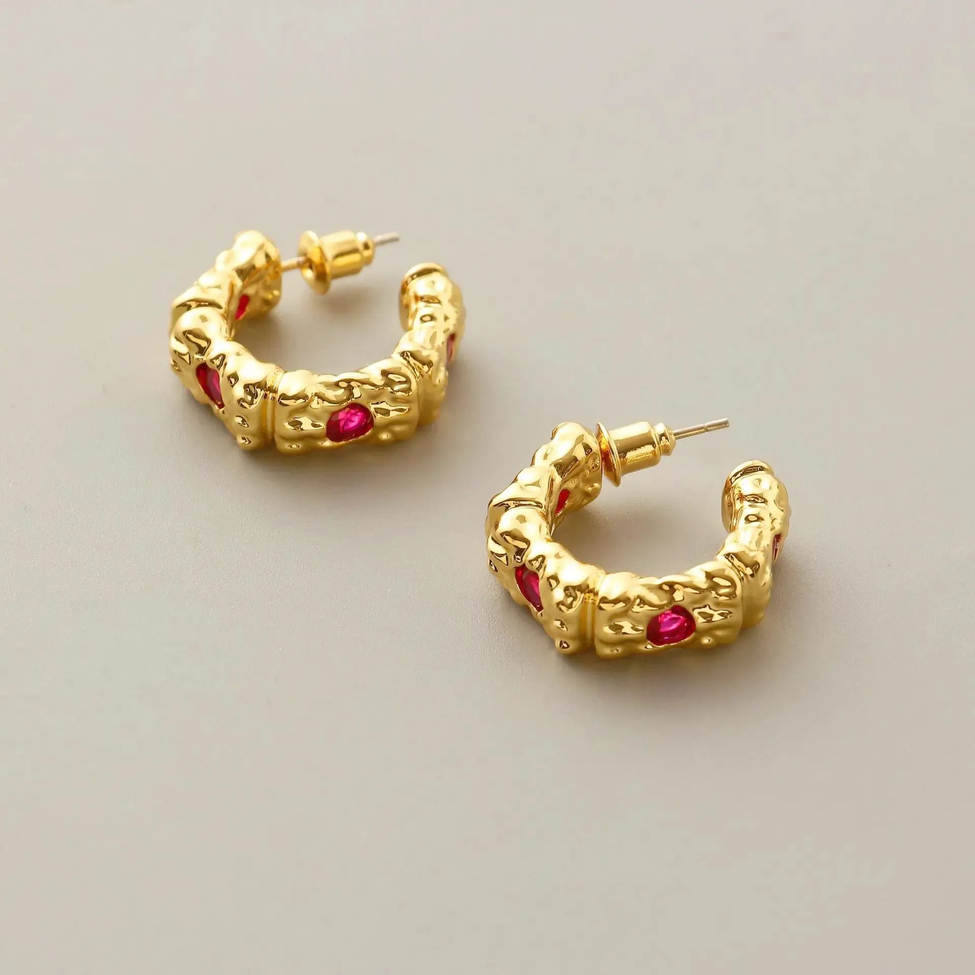 Ruby Gold Earrings