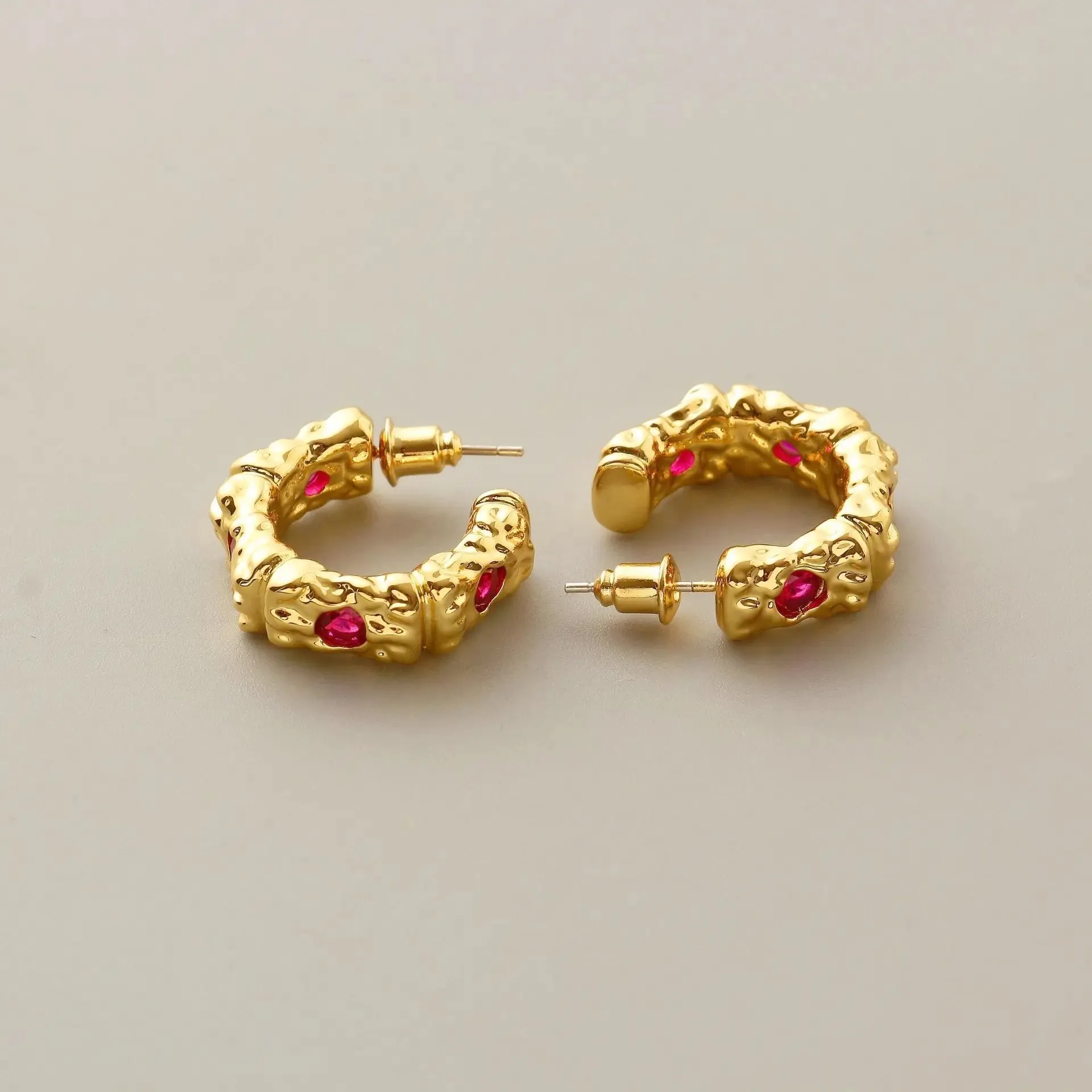 Ruby Gold Earrings