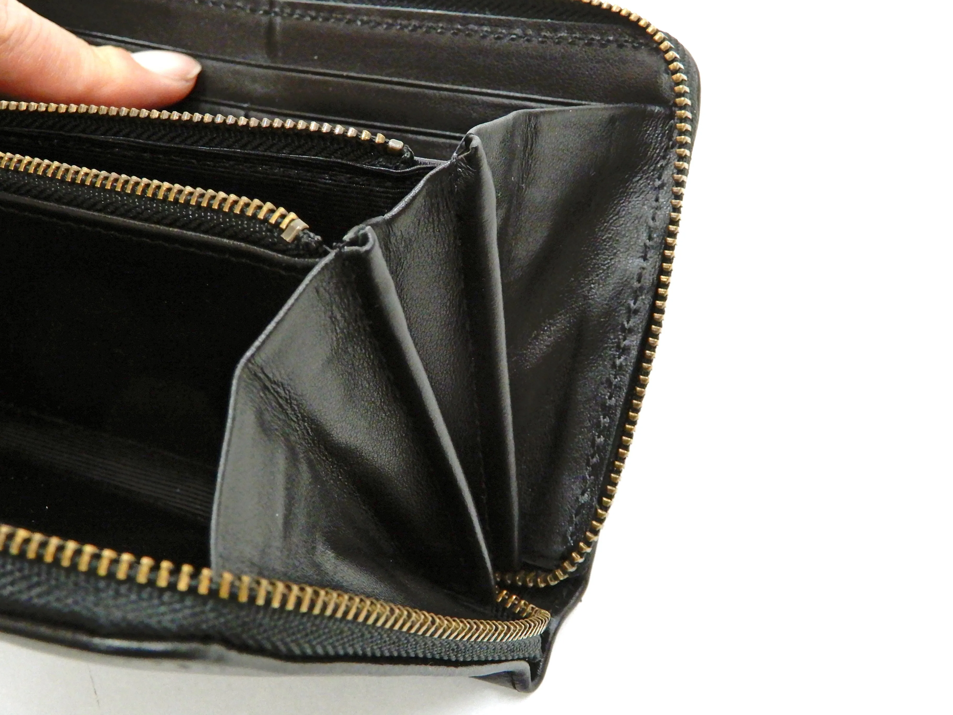 Script Hanatabi Gakudan Men's Casual Embroidered Leather Long Wallet SLWL-501 Black
