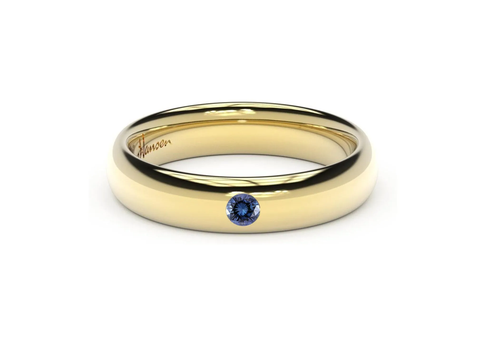 Sleek Gemstone Ring, Yellow Gold