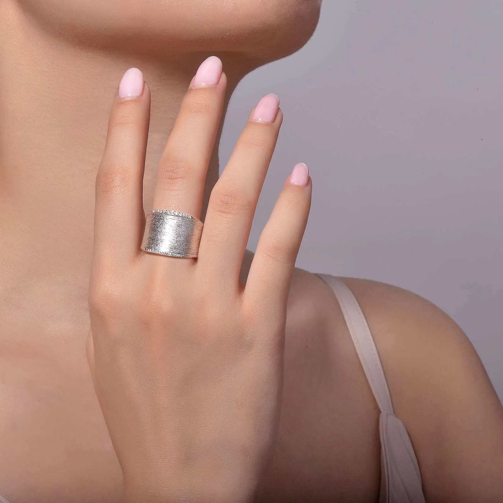 Sleek Wide Band Cuff Ring