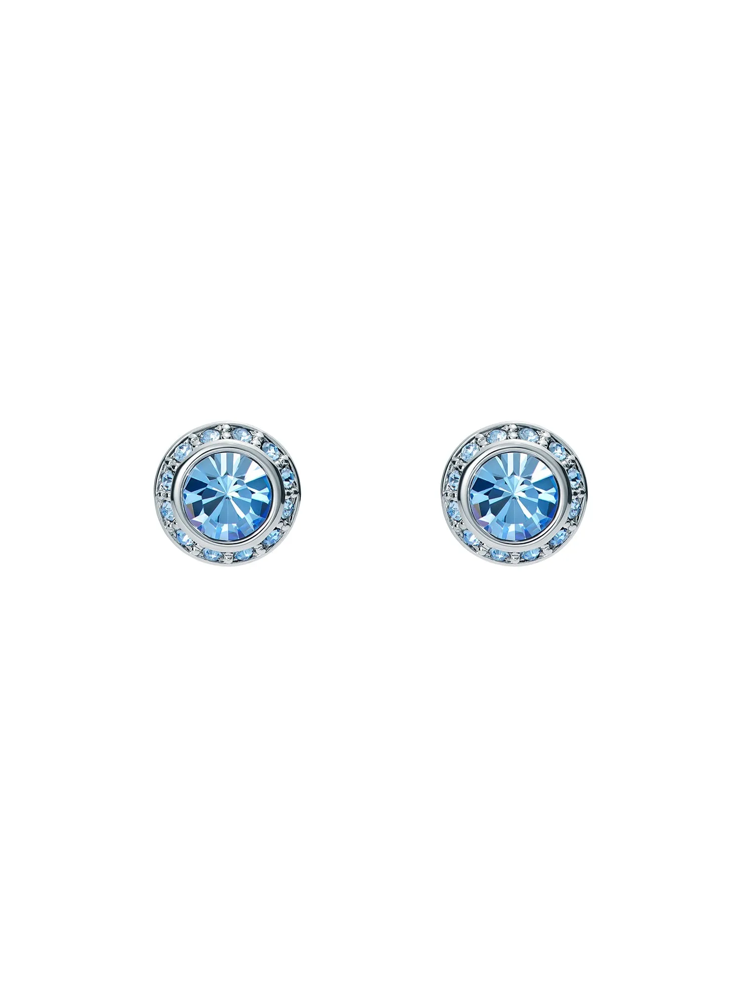Soletia Solitaire Sparkle Crystal Stud Earrings Lt-Blue-Silver