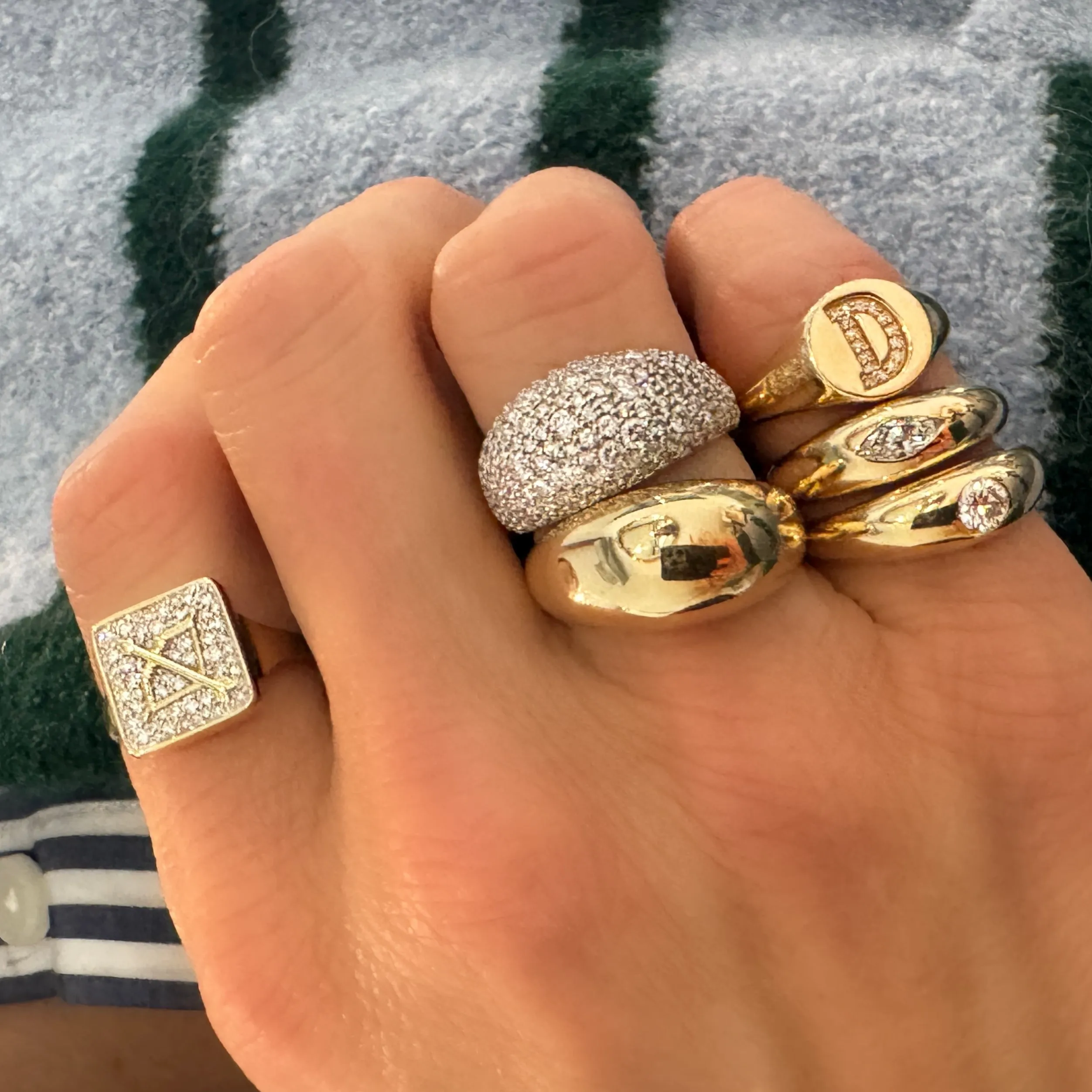Solitaire Diamond Shape Dome Ring