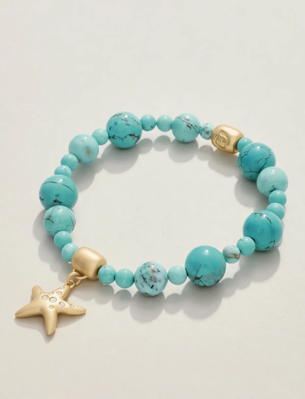 Spartina Charmed Stretch Bracelet 10mm Turquoise/Starfish