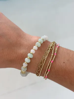 Spartina Stone Stretch 10mm Sea Foam/White Bracelet