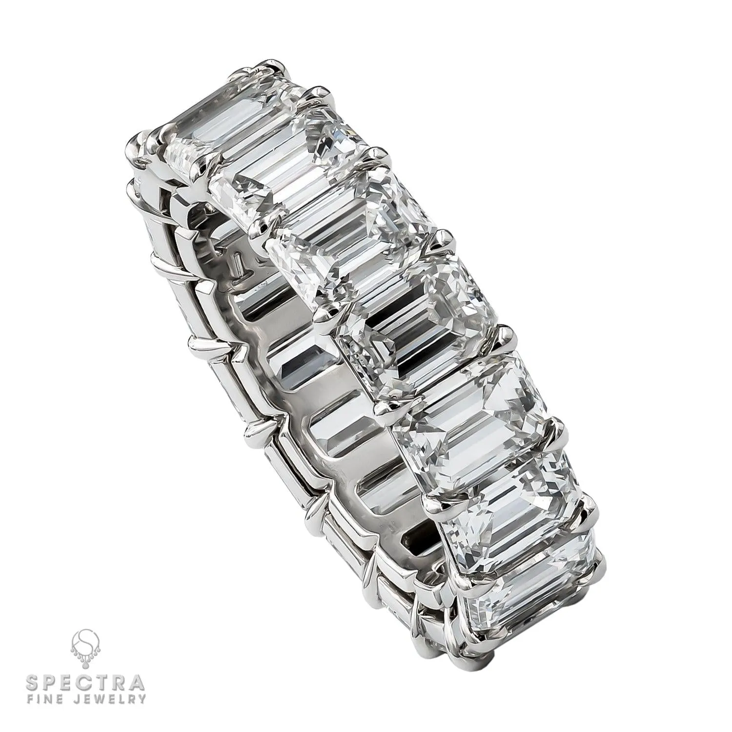 Spectra Fine Jewelry 9.60ct Emerald Cut Diamond Eternity Ring