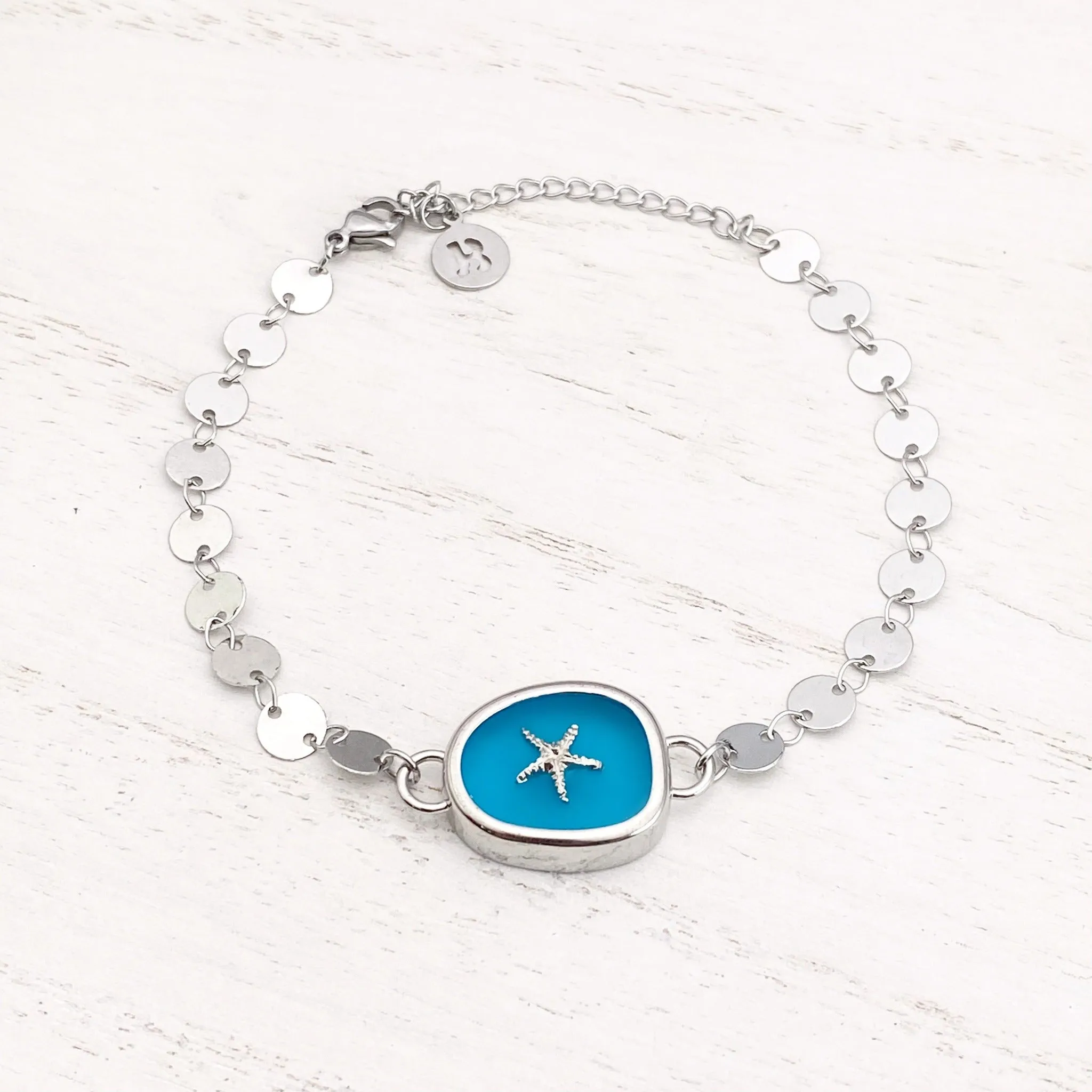 Starfish on Sea Glass Bracelet