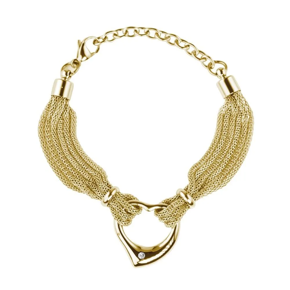Steel Heart Bracelet Gold