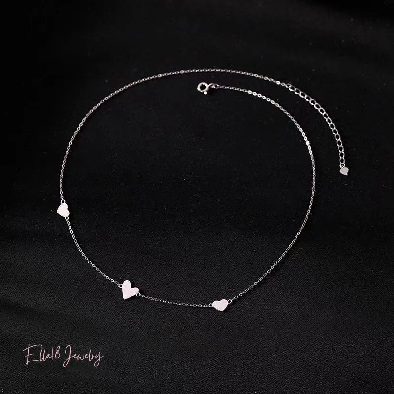 Sterling Silver Elegant Heart-Design Necklaces