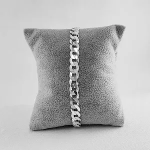 Sterling Silver Flat Curb Bracelet - 7mm