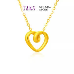 TAKA Jewellery 999 Pure Gold Necklace Heart