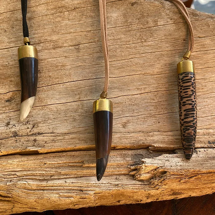 Talisman Horn Necklace - Black