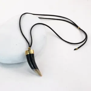 Talisman Horn Necklace - Black