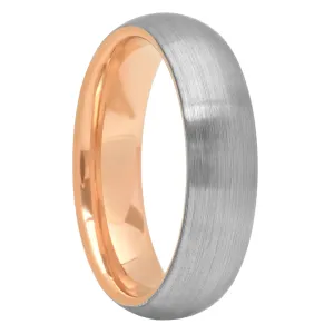 Tantalum Matte Gunmetal And Rose Inside Band, 7mm