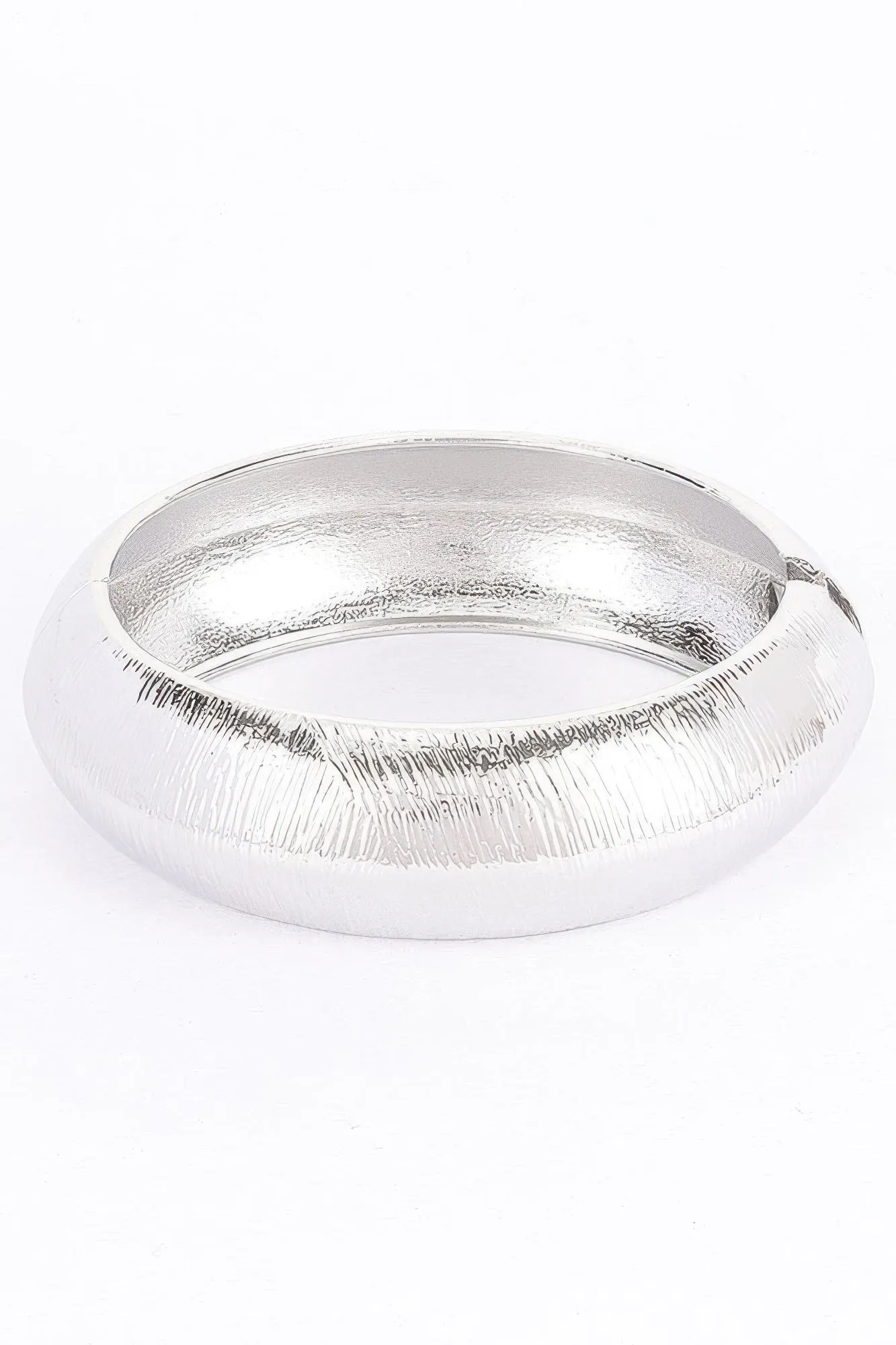 Textured Metal Bangle Bracelet