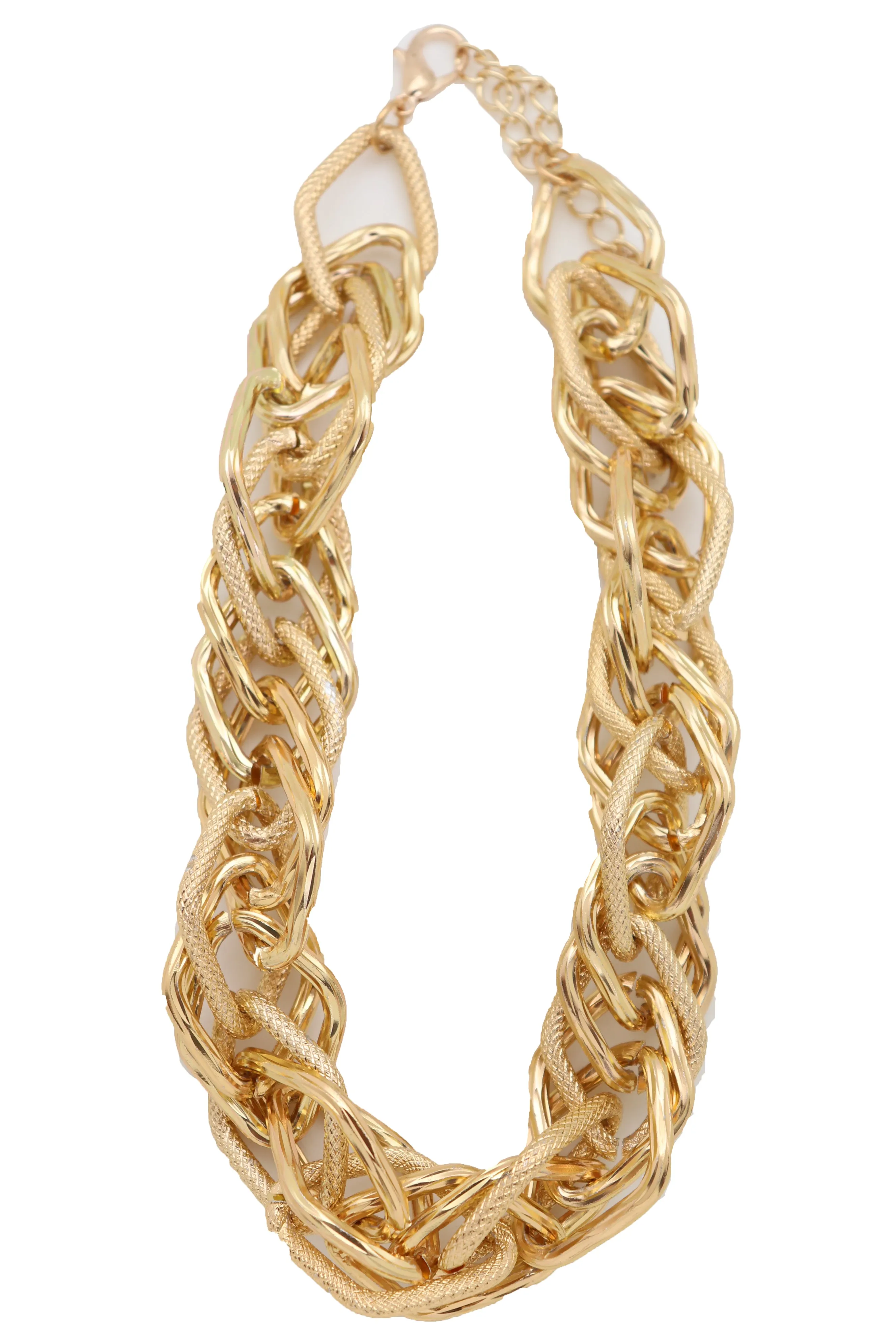 Thick Multi Link Short Metal Chain Necklace