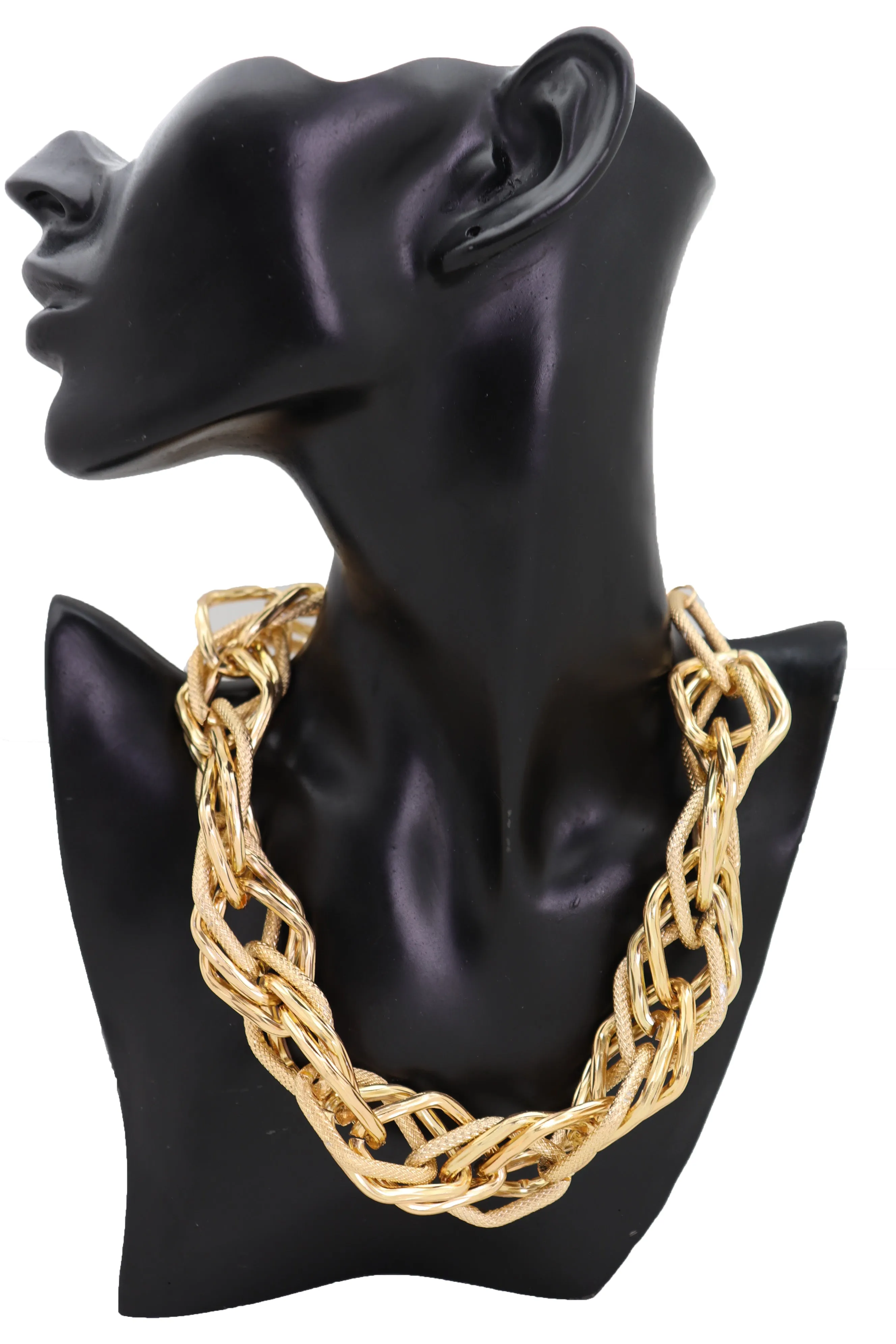 Thick Multi Link Short Metal Chain Necklace