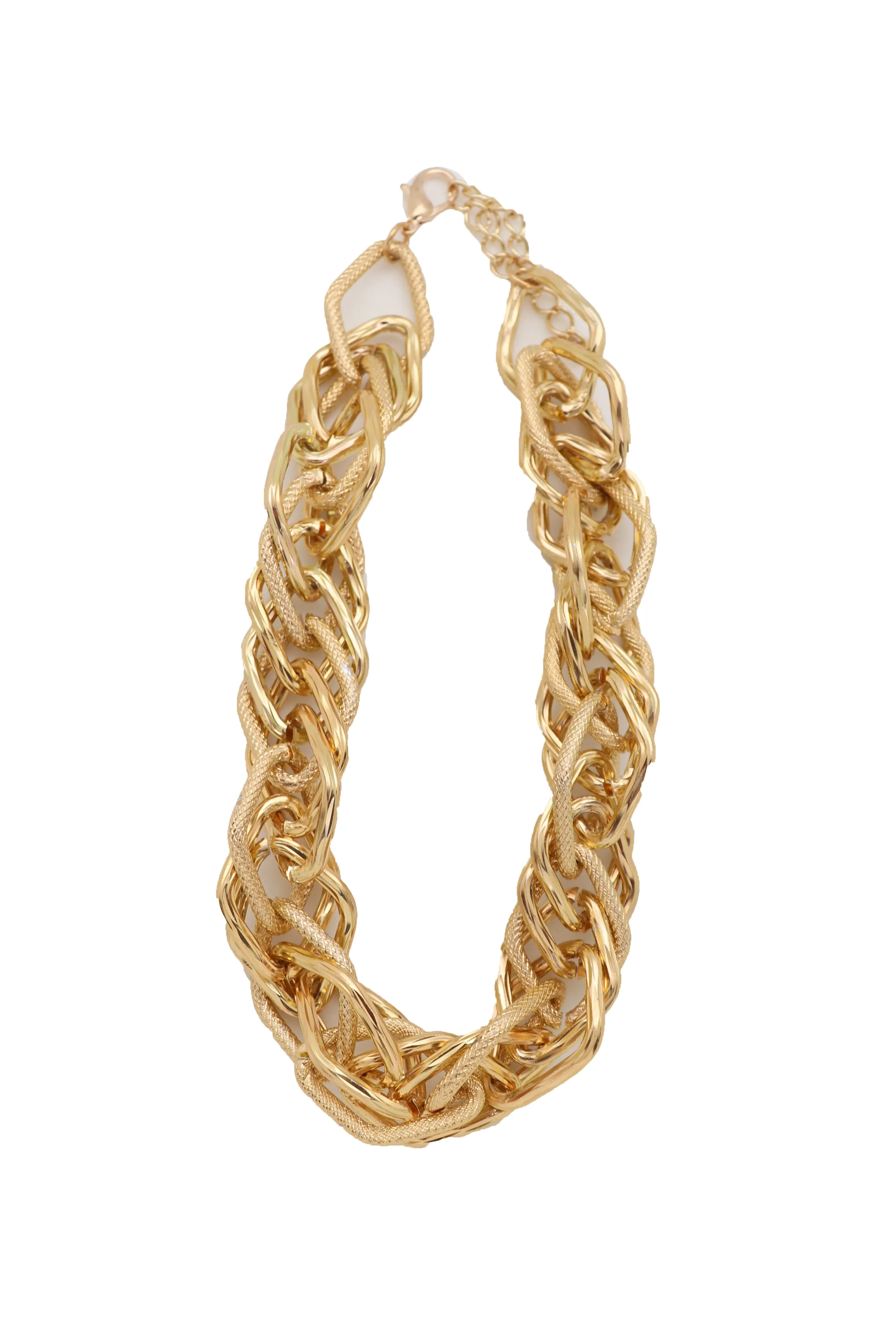 Thick Multi Link Short Metal Chain Necklace