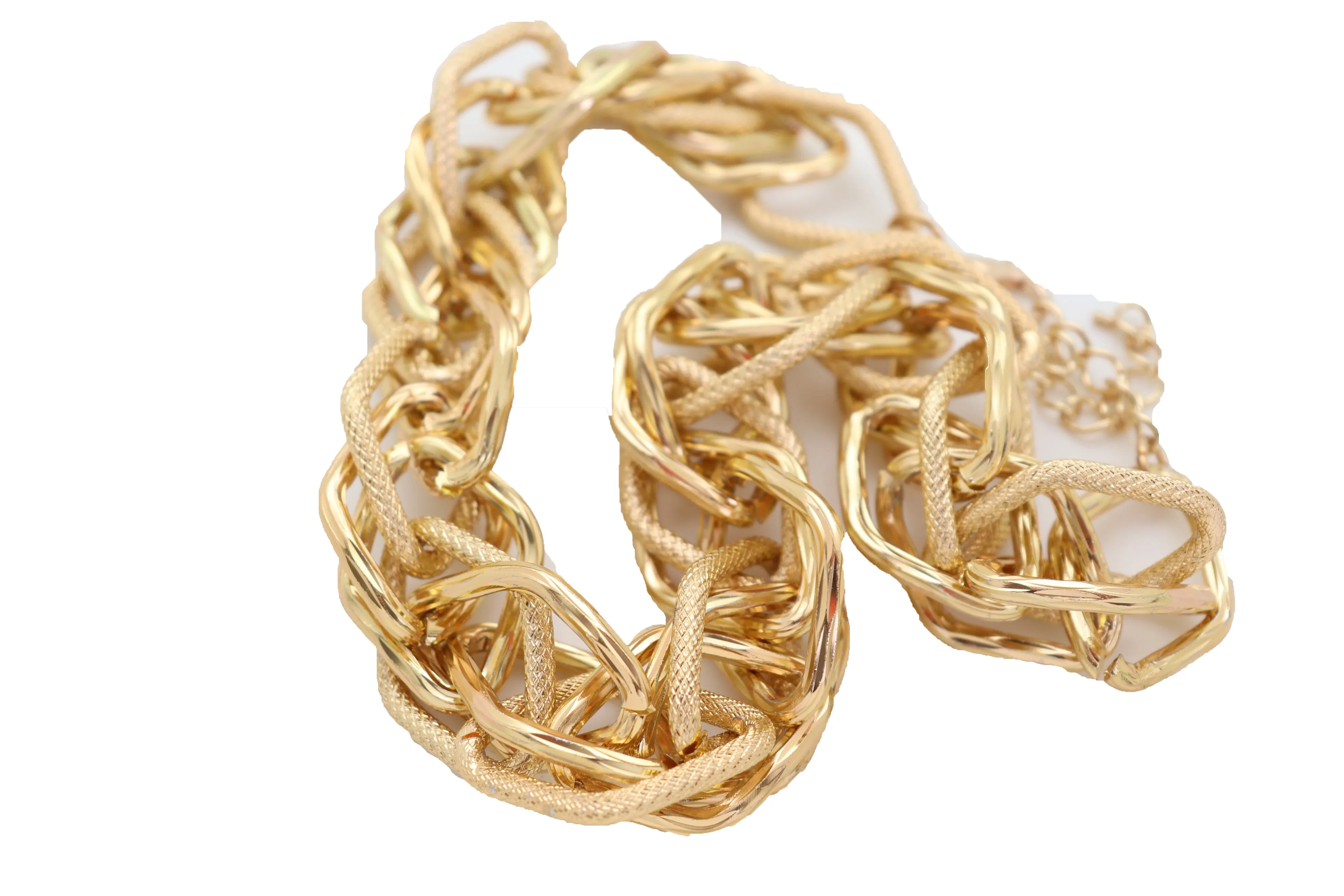 Thick Multi Link Short Metal Chain Necklace