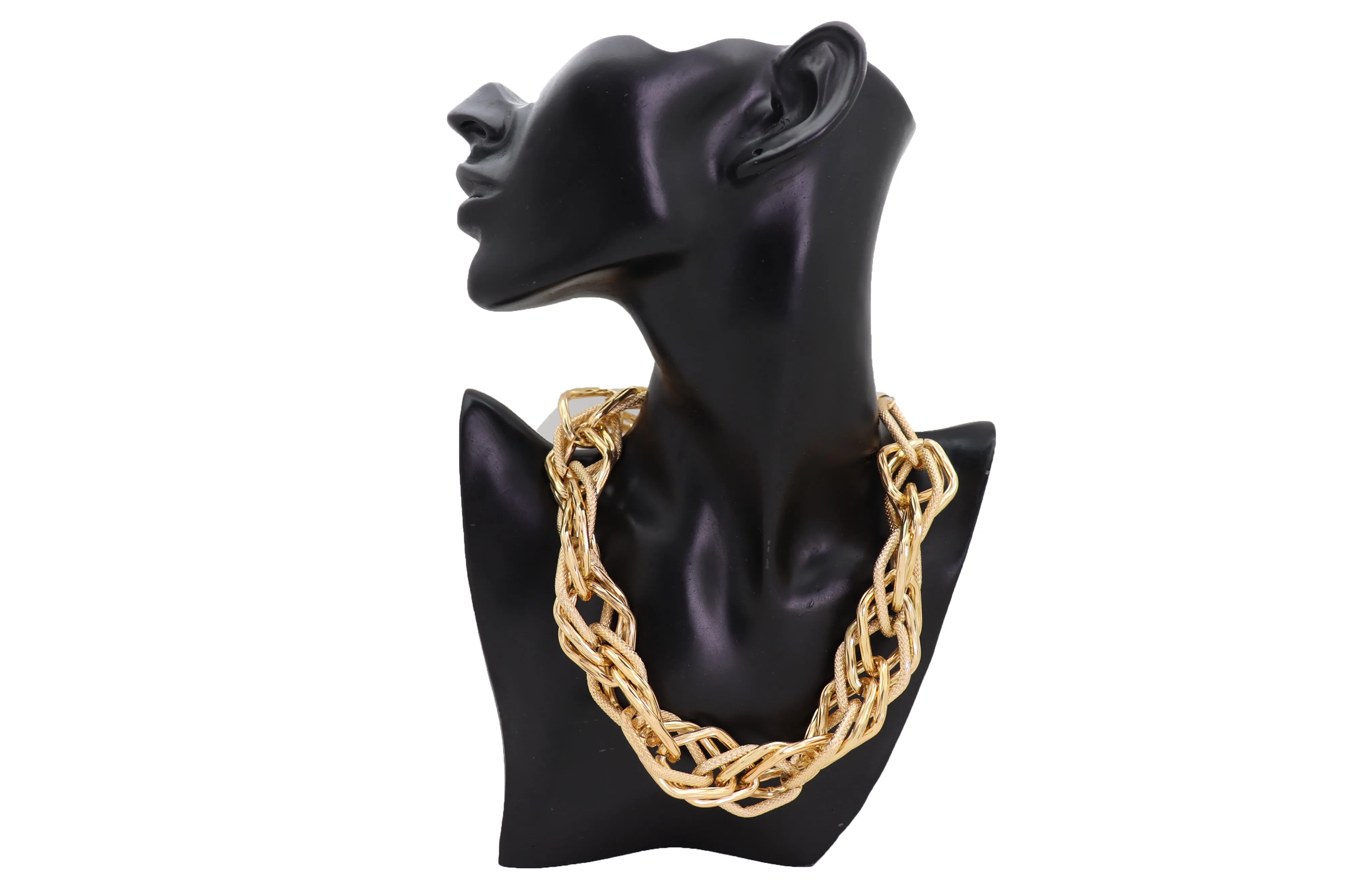 Thick Multi Link Short Metal Chain Necklace