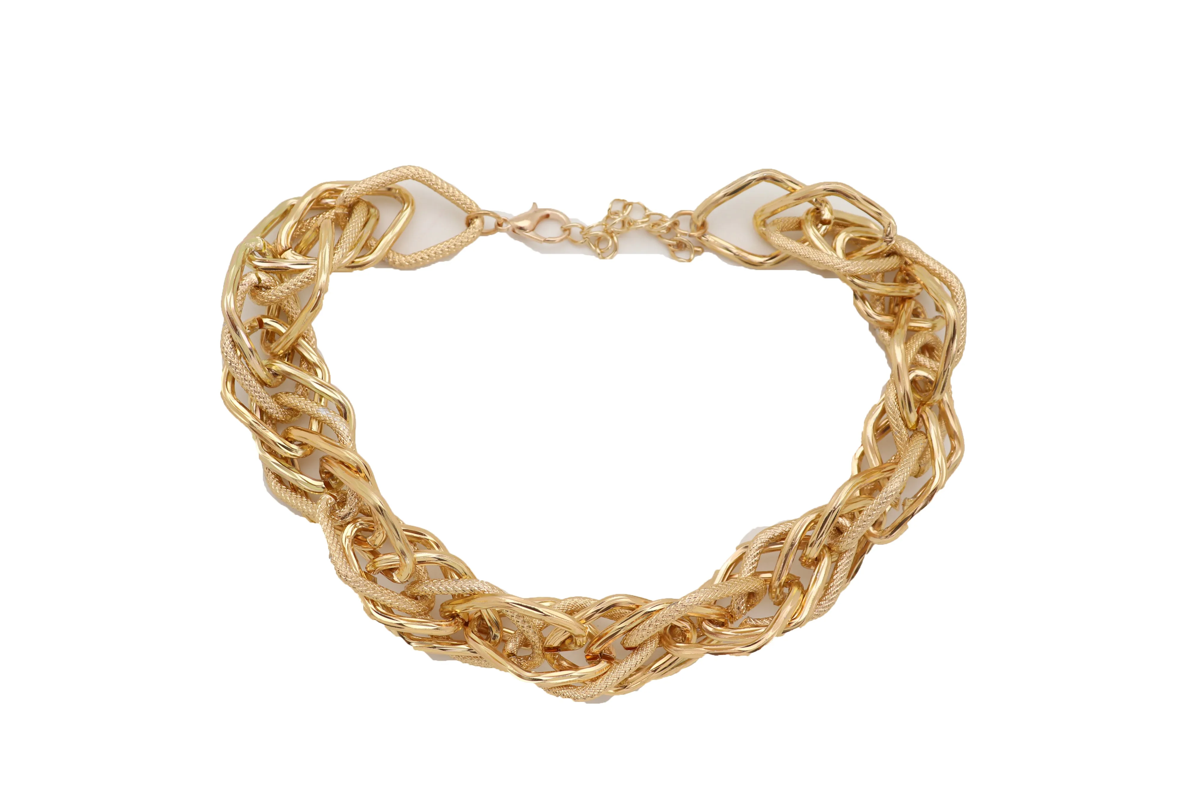 Thick Multi Link Short Metal Chain Necklace
