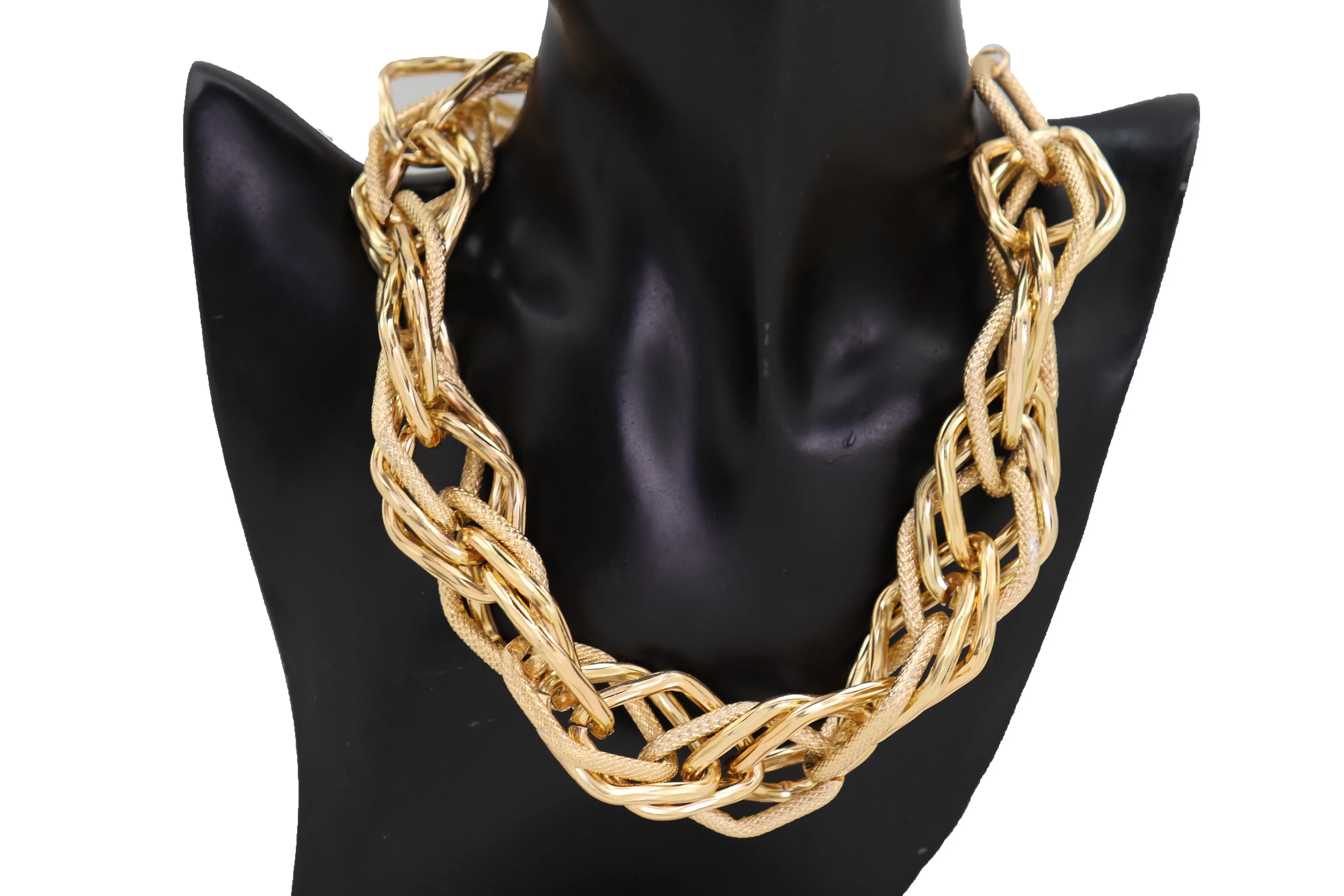 Thick Multi Link Short Metal Chain Necklace