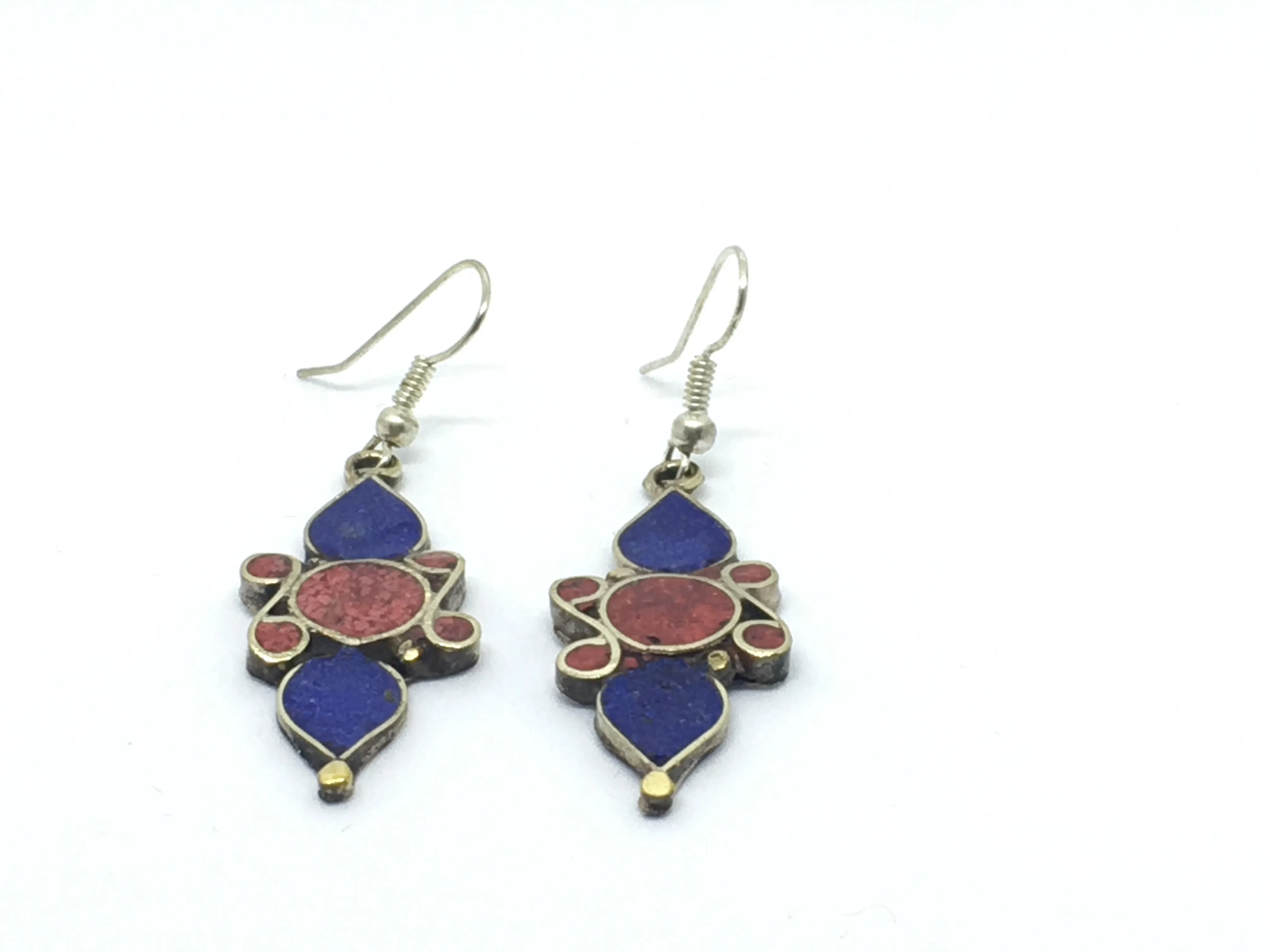 Tibetan Influenced Tribal Tear Drop Earrings