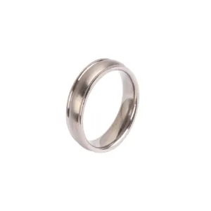 Titanium 6mm polish flat edge ring