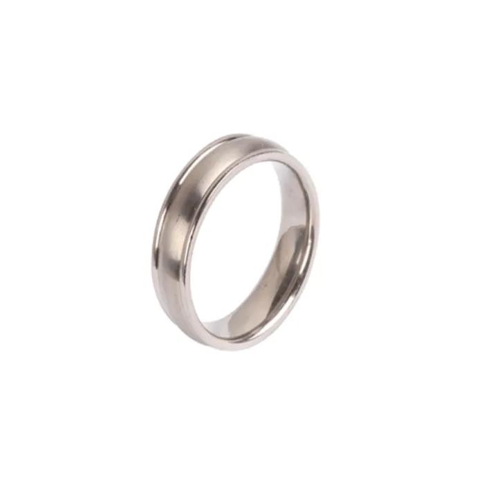 Titanium 6mm polish flat edge ring