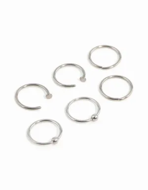 Titanium Nose Rings 6-Pack
