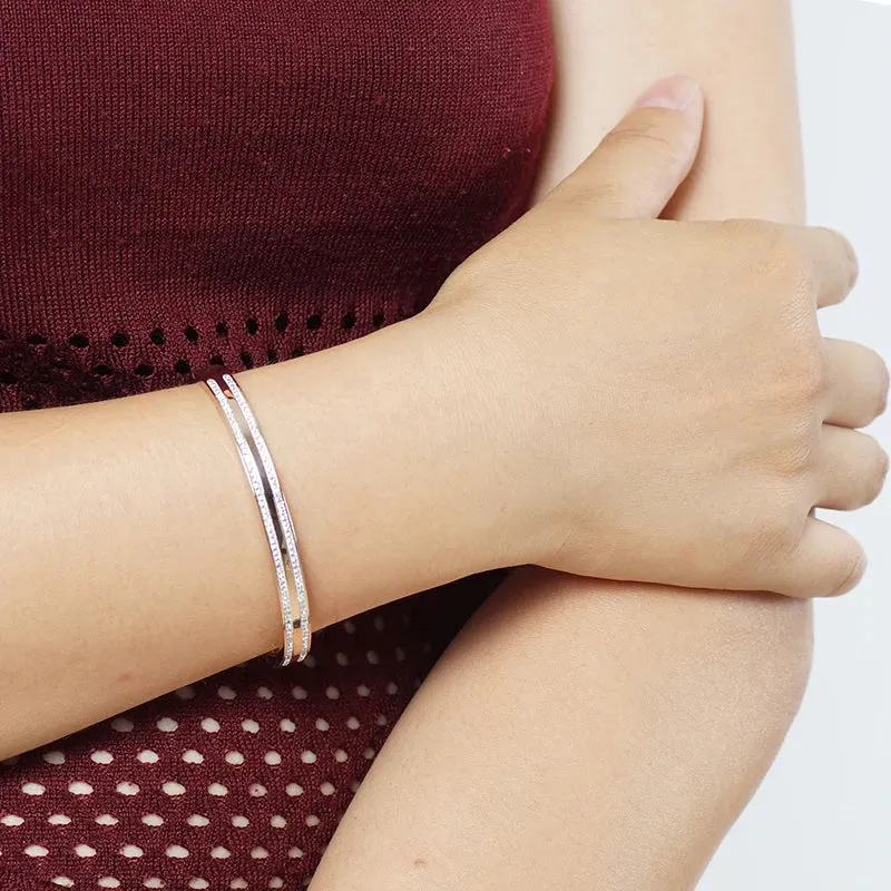 Trendy Cuff Bangle Bracelet Cubic Zirconia Luxury Jewelry