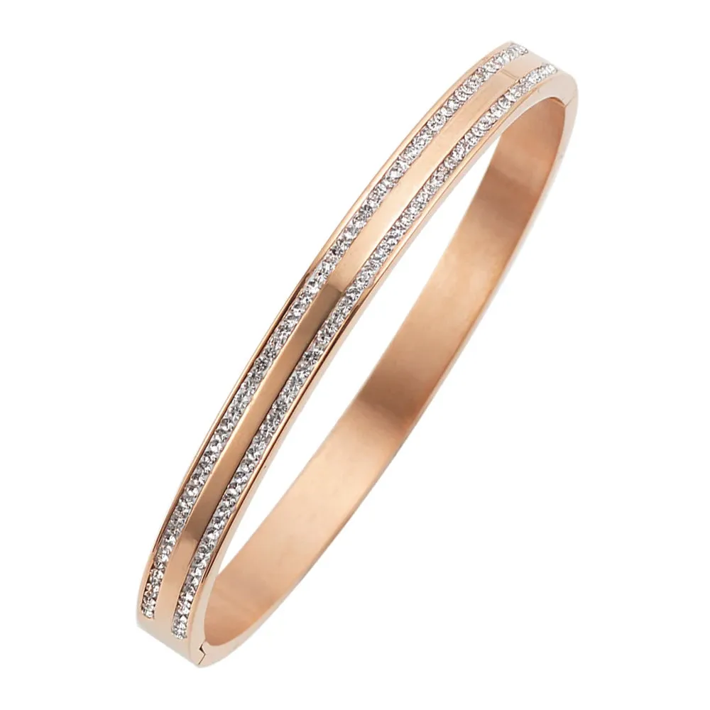 Trendy Cuff Bangle Bracelet Cubic Zirconia Luxury Jewelry
